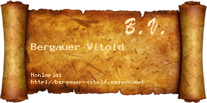 Bergauer Vitold névjegykártya